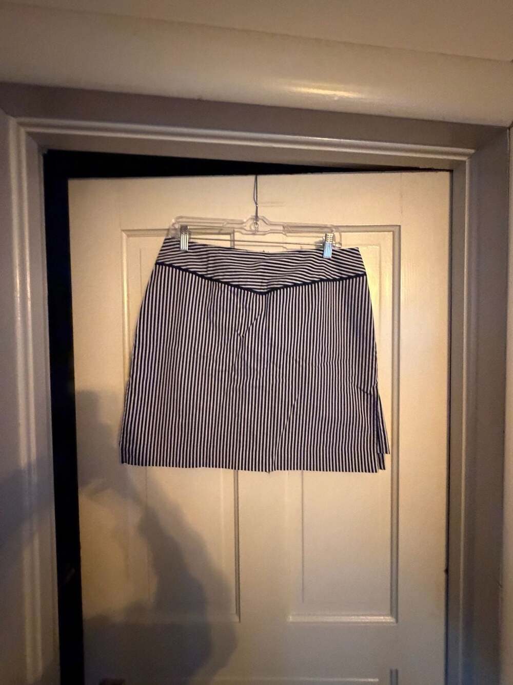 Requirements Striped Skirt Size 10 Blue White Cotton Seersucker